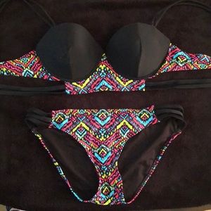 Xhilaration Neon and Black Bikini